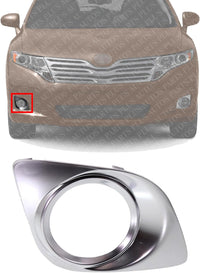 Front Fog Light Molding Chrome Right Passenger Side Direct Replacement Compatible With 2009-2012 Toyota Venza TO1039133 521270T010