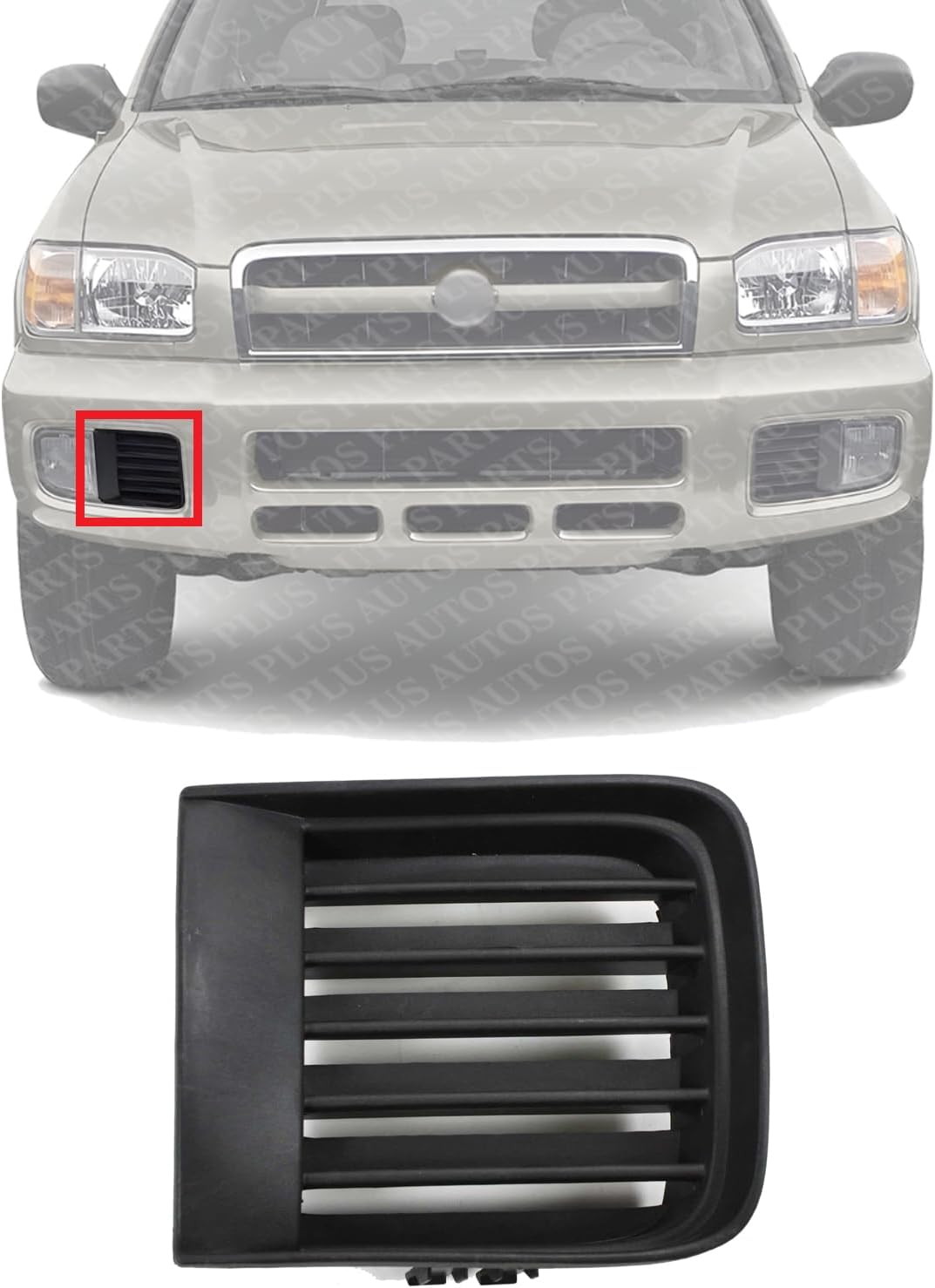 Front Bumper Inner-Side Grille Right Passenger Side Direct Replacement Compatible With 1999-2004 Nissan Pathfinder NI1039103 622562W100