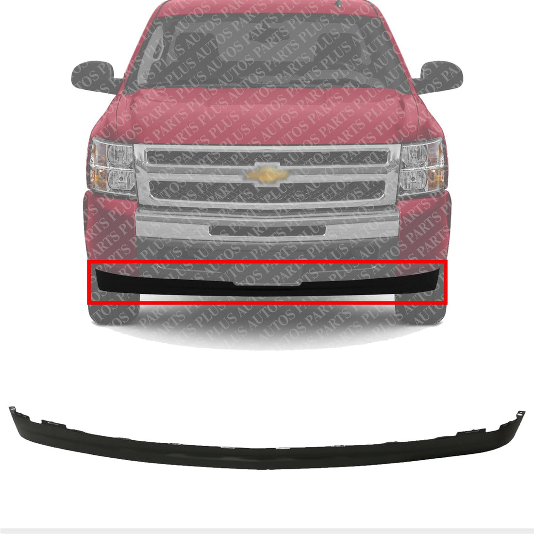 AUTOS PARTS PLUS Front Bumper Lower Valance Air Deflector Extension Textured Direct Replacement Compatible with 2007-2013 Chevrolet Silverado 1500 GM1092191 25821880