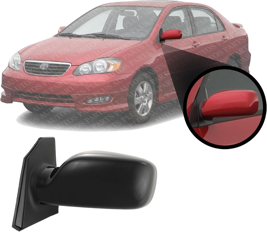 Front Power Mirror Non-Folding Non-Heated Primed Plastic Left Driver Side Direct Replacement Compatible With 2003-2008 Toyota Corolla TO1320179 TO1320178 8794002915 8794002380
