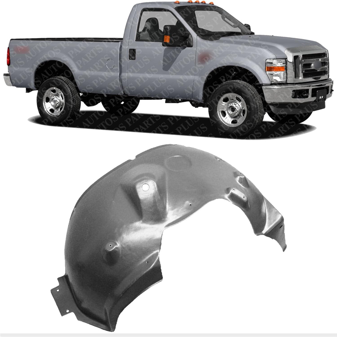 Front Fender Liner Right Passenger Side Direct Replacement Compatible With 2008-2010 Ford F-Series Super Duty FO1249147 8C3Z16054B
