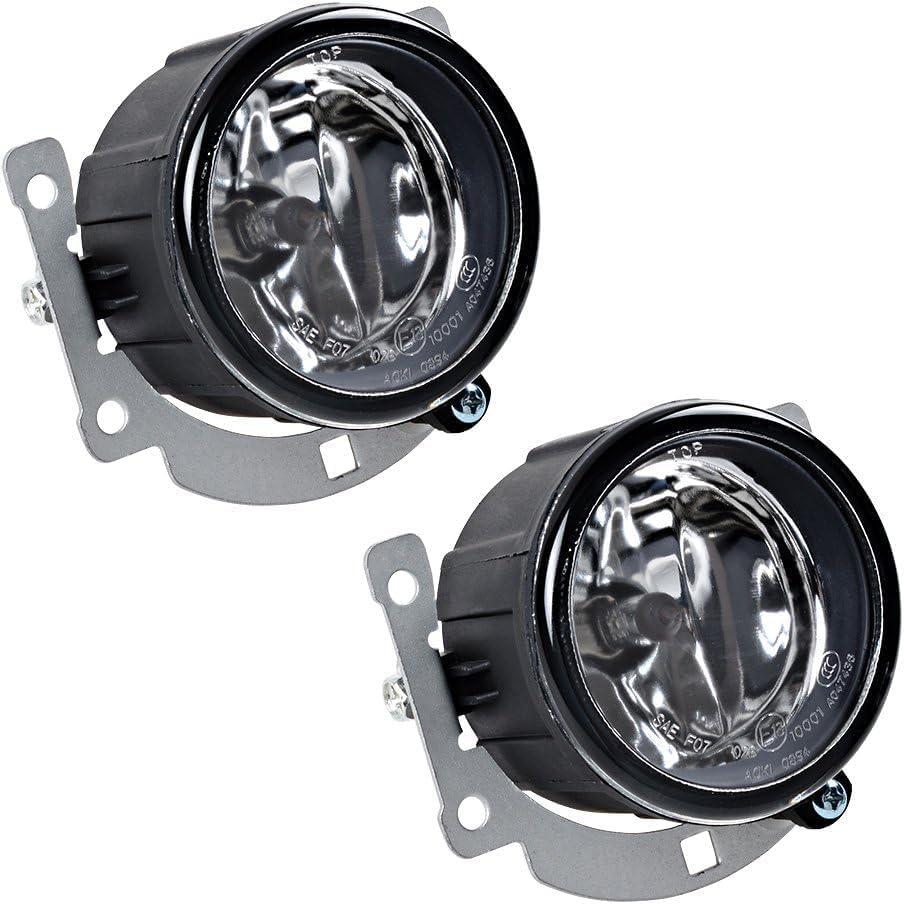 Front Bumper Cover Primed Plastic + Fog Lights Left Driver & Right Passenger Side Direct Replacement Compatible With 2011-2012 Mitsubishi Outlander/RVR