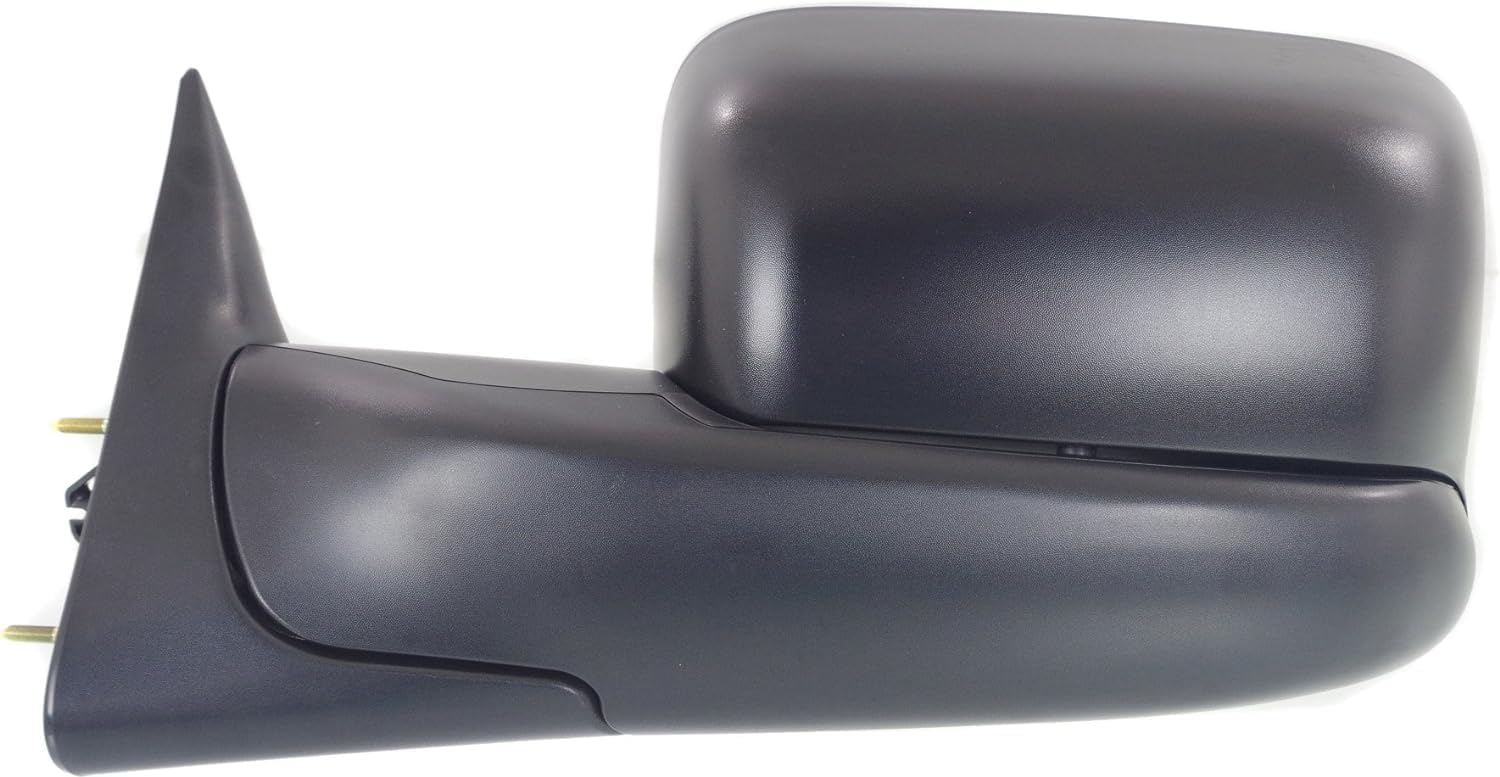 Front Towing Mirror Manual Adjust & Folding Non-Heated Textured Left Driver Side Direct Replacement Compatible With 1994-2001 Dodge Ram 1500/1994-2002 2500 3500 CH1320332