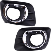 Front Bumper Cover Primed Plastic + Upper & Lower Grille + Headlight + Fog Light + Trim Left Driver & Right Passenger Side Replacement Compatible With 2009-2010 Pontiac Vibe