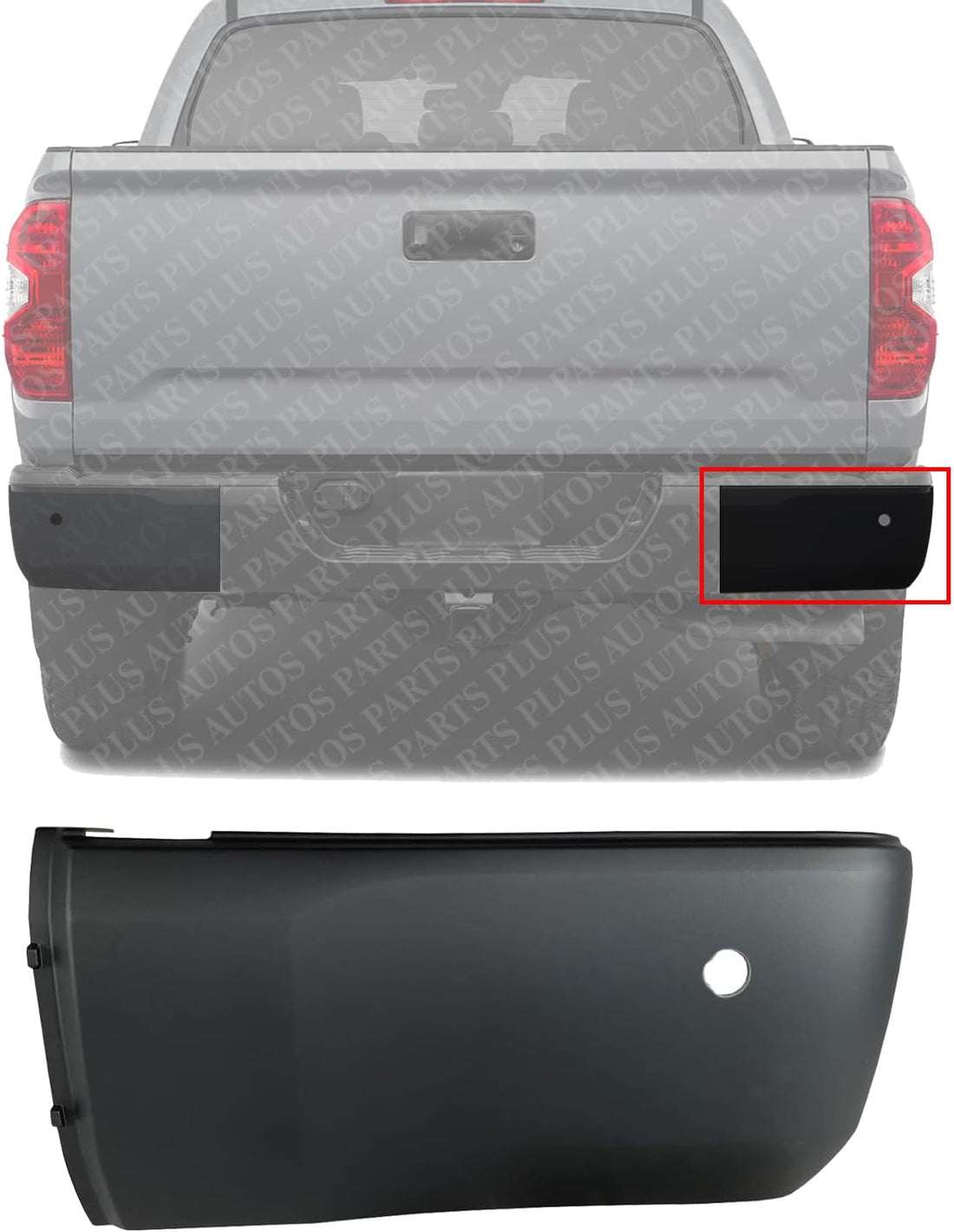 Rear Bumper End Cap Cover Extension Textured Right Passenger Direct Replacement Compatible With 2014-2021 Toyota Tundra TO1117109 521550C903