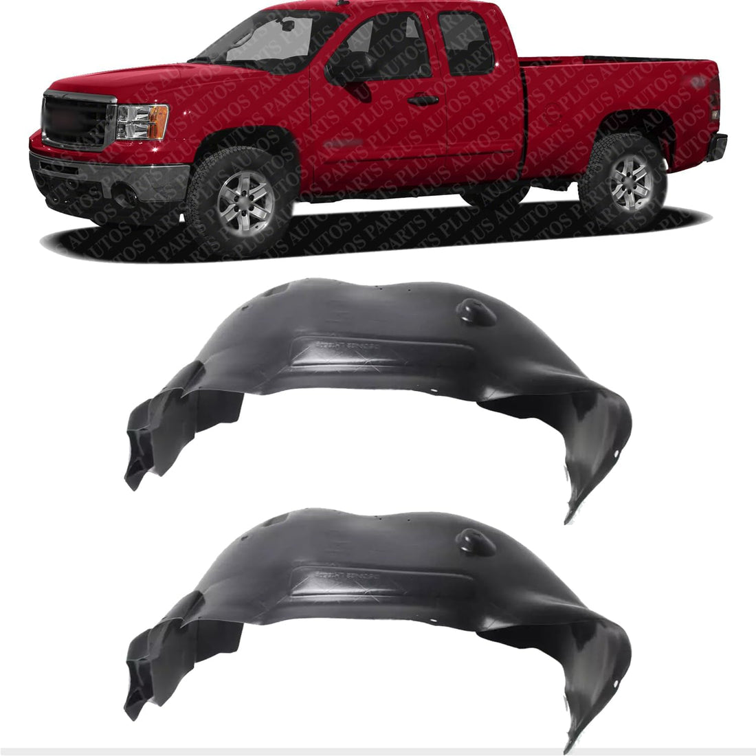 Front Fender Liner Left Driver & Right Passenger Side Direct Replacement Compatible With GMC Sierra 1500 2007-2013 GM1249189 GM1248189 25828534 20953679