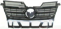 Front Bumper Cover Primed + Upper & Lower Grille + Fog Light Cover Left Driver & Right Passenger Side Direct Replacement Compatible With 2005-2010 Volkswagen Jetta VW1200139