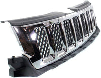 Front Grille Chrome Shell With Painted Black Insert Direct Replacement Compatible With 2011-2013 Jeep Grand Cherokee CH1200363 57010708AE