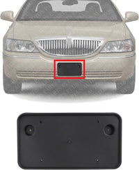 Front License Plate Bracket Plastic Direct Replacement Compatible with 2003-2011 Lincoln Town Car FO1068117 3W1Z17A385AAB