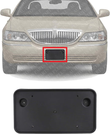 Front License Plate Bracket Plastic Direct Replacement Compatible with 2003-2011 Lincoln Town Car FO1068117 3W1Z17A385AAB