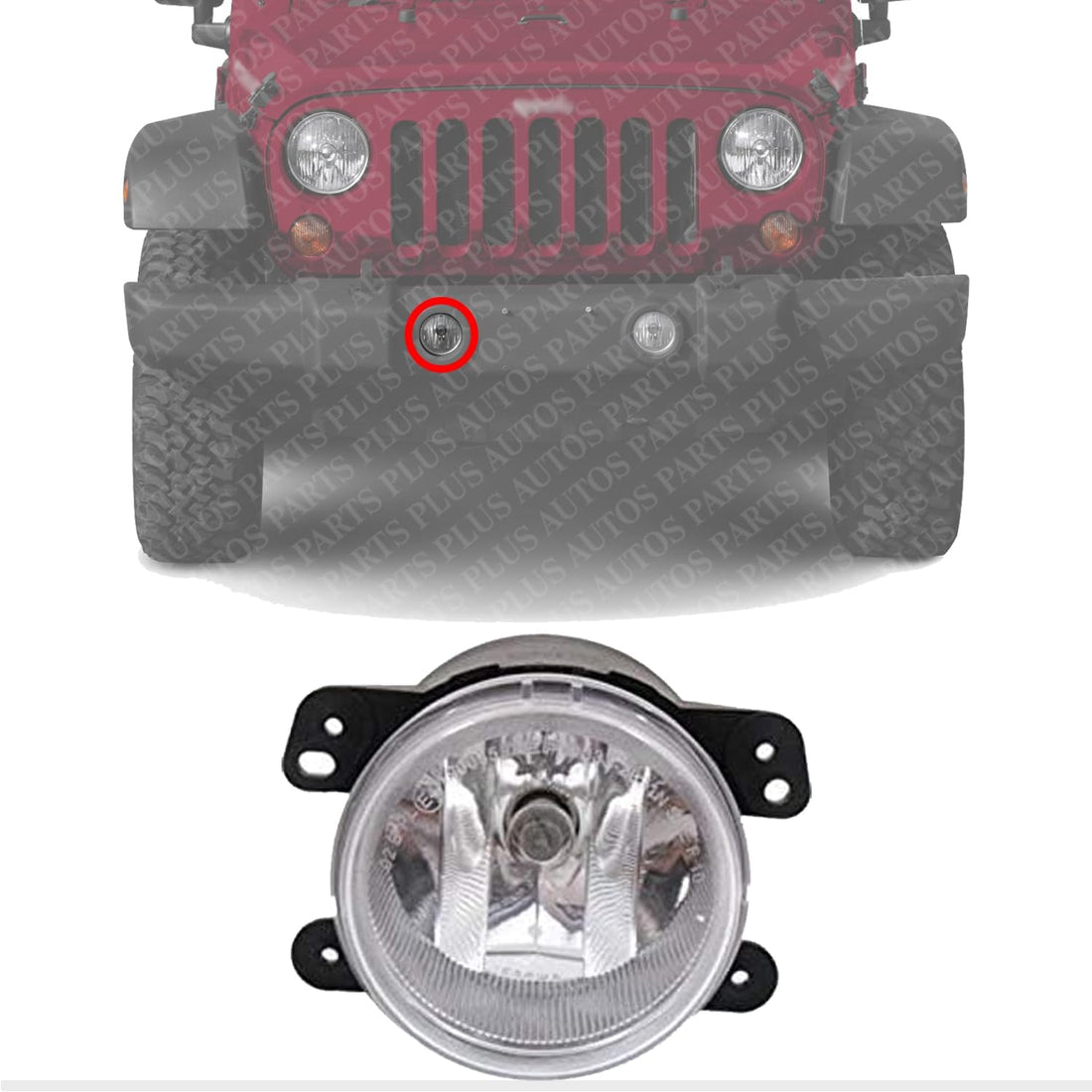 AUTOS PARTS PLUS Front Fog Light Assembly Right Passenger Side Direct Replacement Compatible With 2010-2020 Dodge Journey / 2020-2023 Gladiator CH2594103 5182026AA-PFM