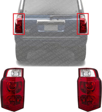 Set Of 2 Tail Light Lens and Housing Plastic Left Driver & Right Passenger Side Direct Replacement Compatible With 2006-2010 Jeep Commander CH2819108 CH2818107 55396458AH 55396459AH