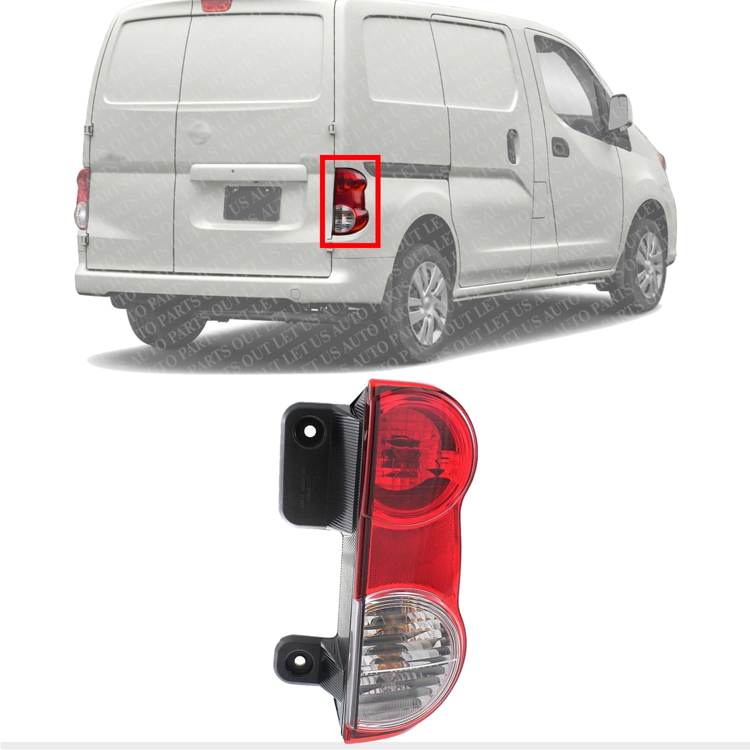 Tail Light Assembly Right Passenger Side Direct Replacement Compatible With 2013-2021 Nissan NV200 NI2801201 265503LM0A