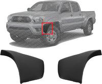 Set Of 2 Front Bumper End Cap Textured Plastic Left Driver & Right Passenger Side Direct Replacement Compatible With 2012-2015 Toyota Tacoma TO1004177 TO1005177 5211204050 5211304050