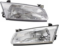 Set Of 2 Front Head Light Assembly Plastic Left Driver & Right Passenger Side Direct Replacement Compatible With 1997-1999 Toyota Camry TO2502117 TO2503117 81150AA010 81110AA010