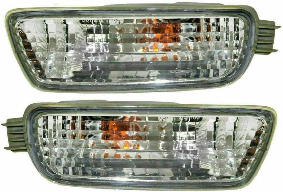 Front Bumper Chrome Steel + Reinforcement + Signal Lamps + Brackets Left & Right Side Direct Replacement Compatible With 2001-2004 Toyota Tacoma TO1002174 TO1006184