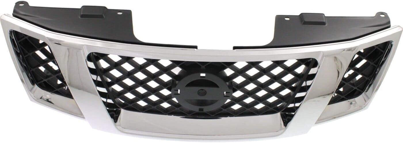 Front Grille Chrome Shell With Black Insert Plastic 2008-2012 Nissan Pathfinder Direct Replacement Compatible With 2008-2012 Nissan Pathfinder NI1200251 62310ZS00A
