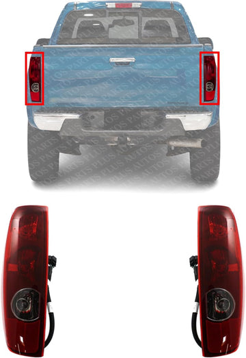 Set Of 2 Tail Light Assembly Right Passenger & Left Driver Side Direct Replacement Compatible With 2004-2012 Chevrolet Colorado/GMC Canyon GM2801164 GM2800164 20825942 19417443