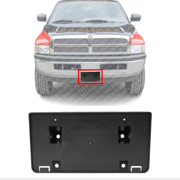 Front License Plate Bracket Direct Replacement Compatible with 1994-2001 Dodge Ram 1500/1994-2002 2500/3500 CH1068108 55295455AE