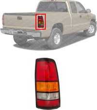 Tail Light Lens And Housing Fleetside Right Passenger Side Direct Replacement Compatible With 2004-2007 GMC Sierra 1500 2500HD 3500 GM2801177 19169022