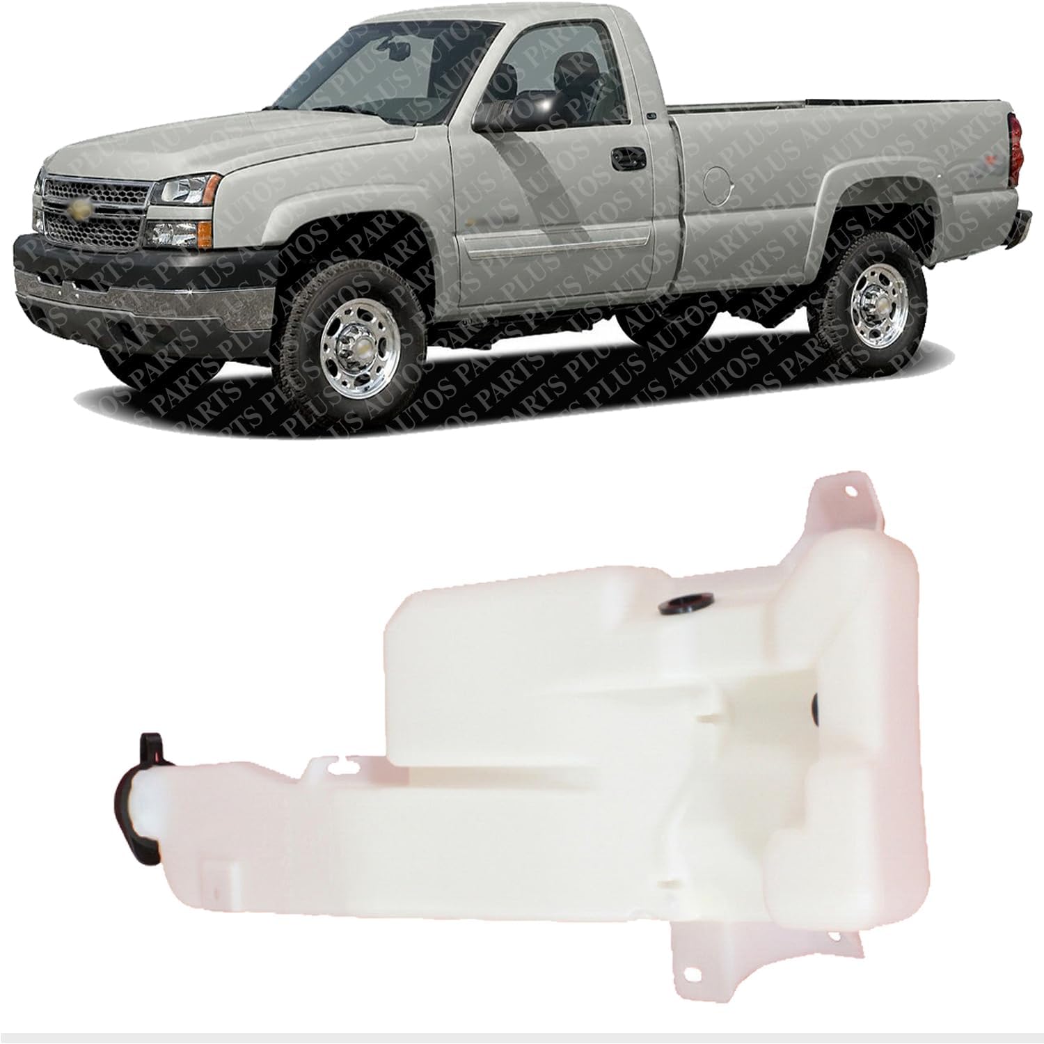 Front Washer Reservoir Tank Only Direct Replacement Compatible With 1999-2006 Chevrolet Silverado GM1288106 12487670