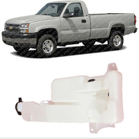 Front Washer Reservoir Tank Only Direct Replacement Compatible With 1999-2006 Chevrolet Silverado GM1288106 12487670