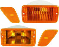 Front Bumper End Caps + Signal & Side Marker Lamp Direct Replacement Compatible With Jeep Wrangler 2001-2006 CH2520141 CH2521141 CH2550120 CH2551120 CH1005128 CH1004128 55156489AB