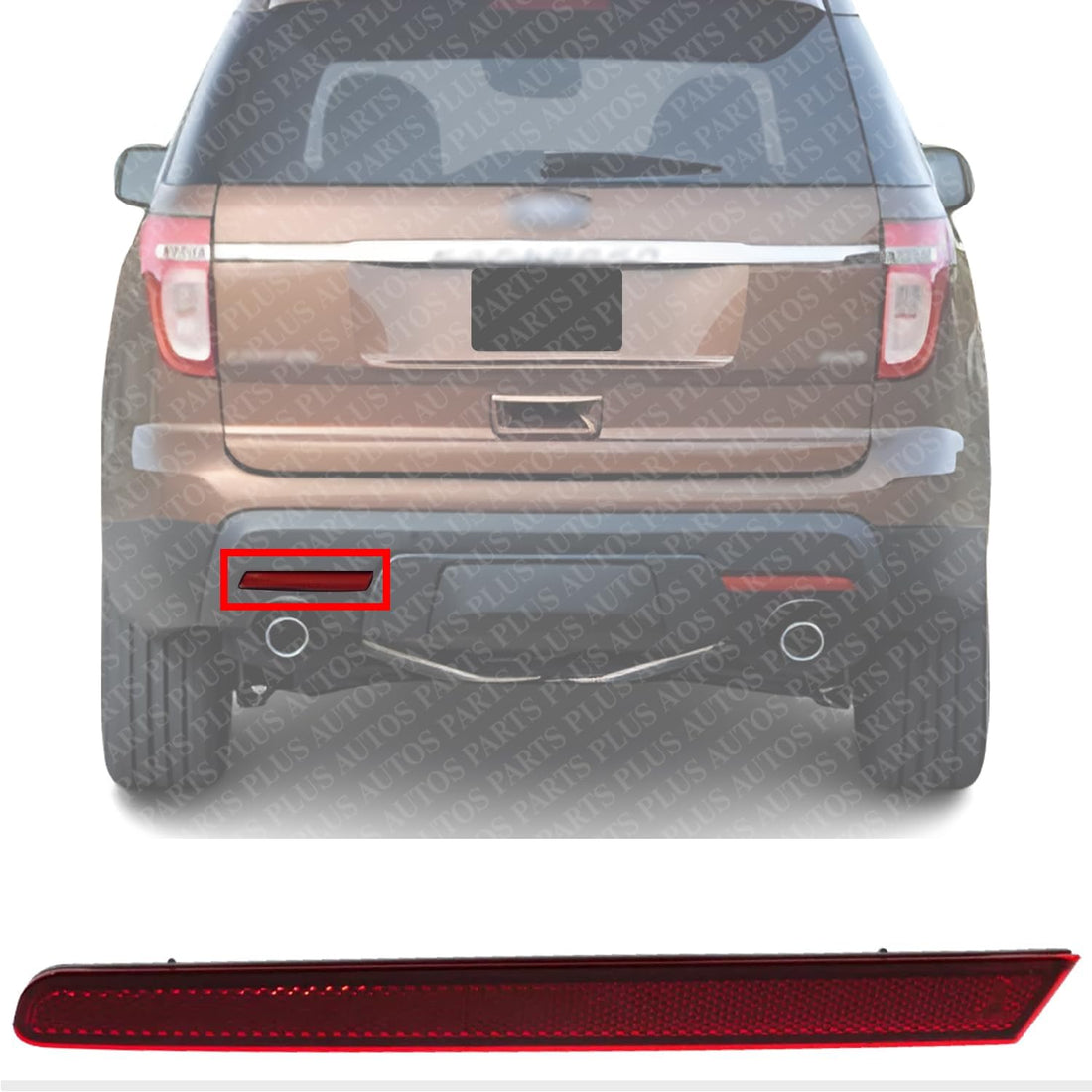 Rear Bumper Reflector Left Driver Side Direct Replacement Compatible With 2011-2015 Ford Explorer/Police Interceptor Utility FO1184100 BB5Z15A448B