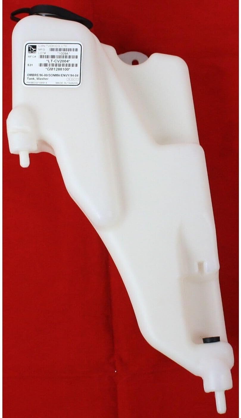 Washer Reservoir Tank & Cap Only Without Rear Wiper Direct Replacement Compatible With 1994-2004 Chevrolet S10 / 1995-2005 Blazer GM1288100 12362264