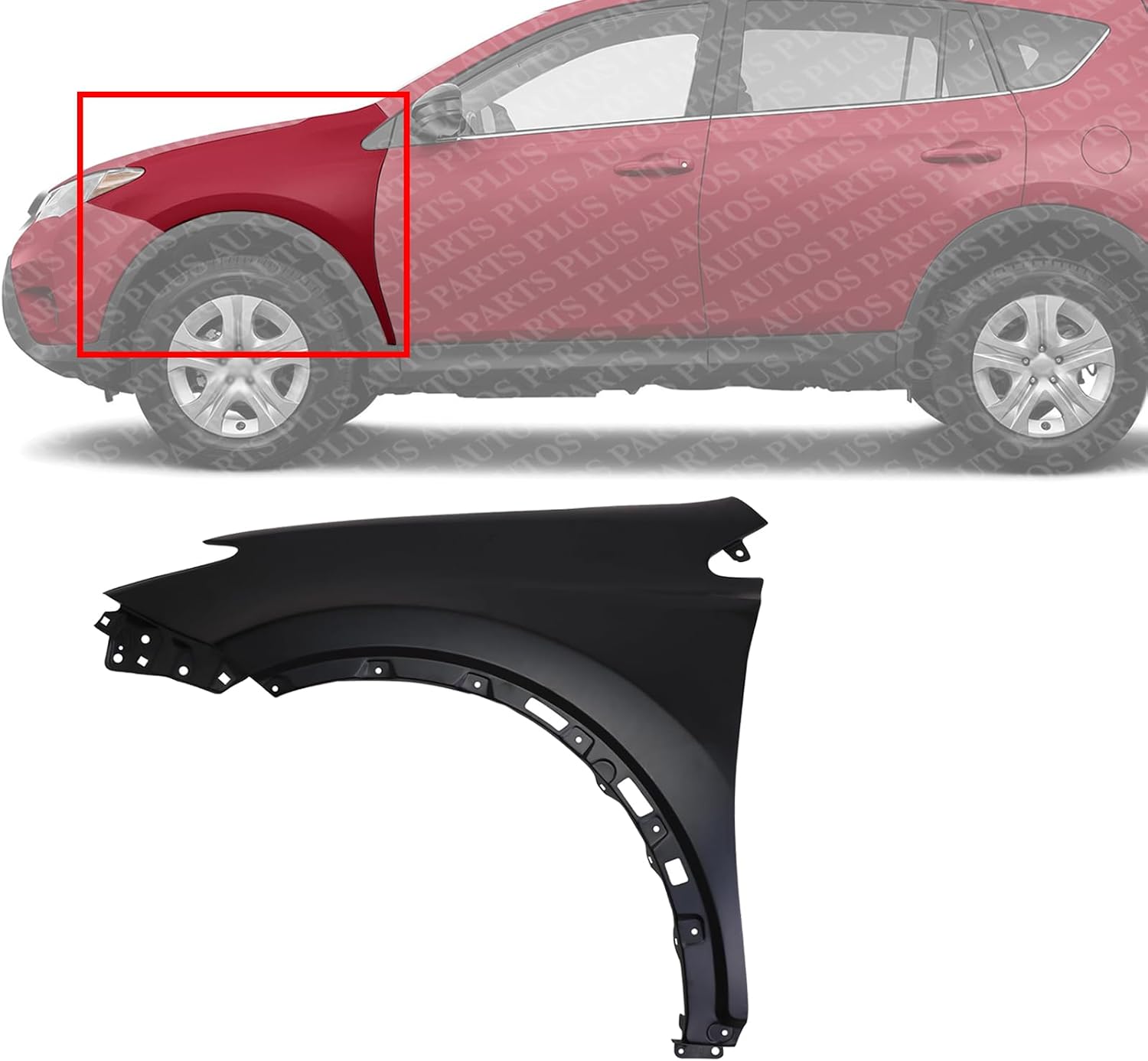ont Fender Primed Steel Left Driver Side Direct Replacement Compatible With 2013-2018 Toyota RAV4 TO1240244 TO1240245 538020R050 5380242200