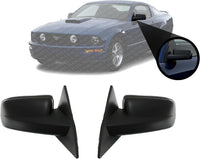Set of 2 Front Power Mirrors Non-Folding & Heated Textured Left Driver & Right Passenger Side Direct Replacement Compatible With 2005-2009 Ford Mustang FO1320243 FO1321243 6R3Z17683AA
