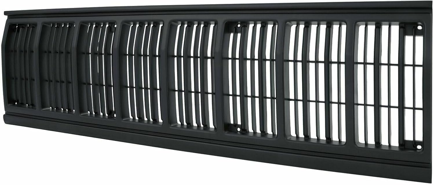 Front Header Panel + Grille + Headlight Door Bezel Primed Left Driver & Right Passenger Side Direct Replacement Compatible With 1991-1996 Jeep Cherokee CH1220107 CH1200177 CH2512124