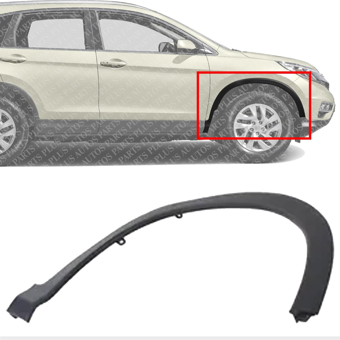 AUTOS PARTS PLUS Front Wheel Opening Molding Right Passenger Side Direct Replacement Compatible with 2012-2016 Honda CR-V HO1291105 74115T0AA02