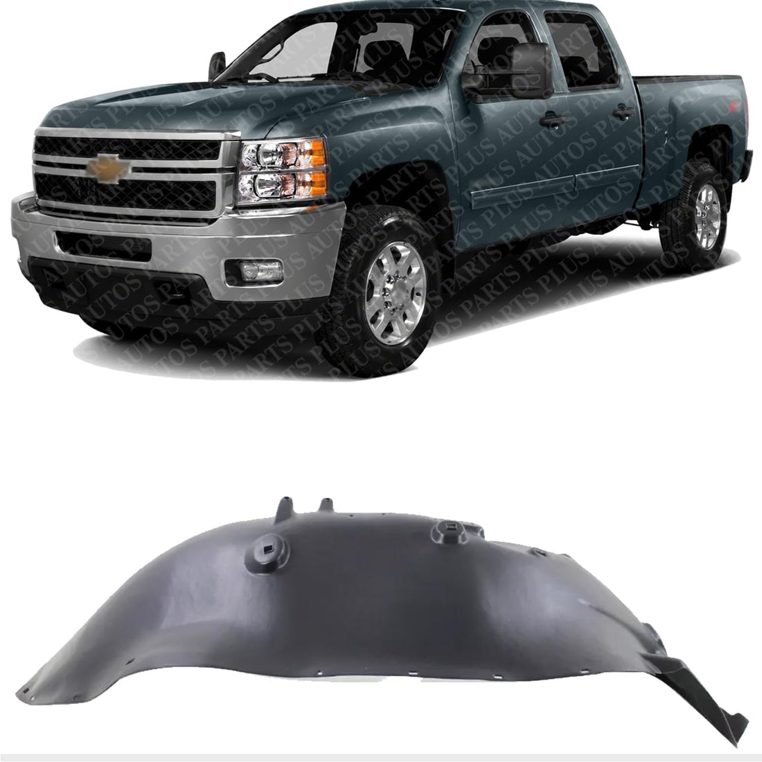 Front Upper Section Fender Liner Left Driver Side Direct Replacement Compatible With 2011-2014 Chevrolet Silverado 2500HD 3500HD GM1248232 22739800