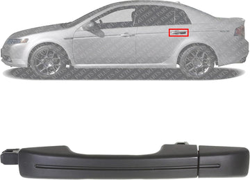 Rear Exterior Door Handle Primed Plastic Without Keyhole Left Driver Side Direct Replacement Compatible with 2004-2008 Acura TL 72181SEPA01ZB 72684SEPA01ZB