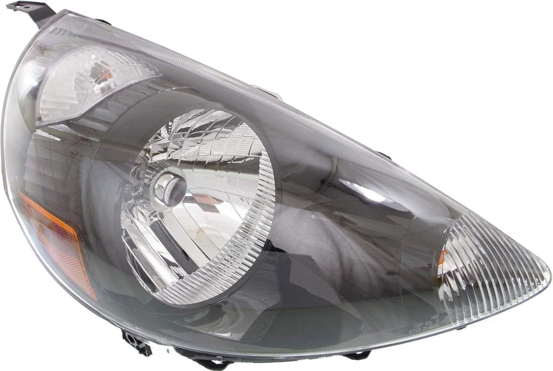 Front Head Light Assembly Black Interior Left Driver Side Direct Replacement Compatible With 2007-2008 Honda Fit 33151SLNA01Z