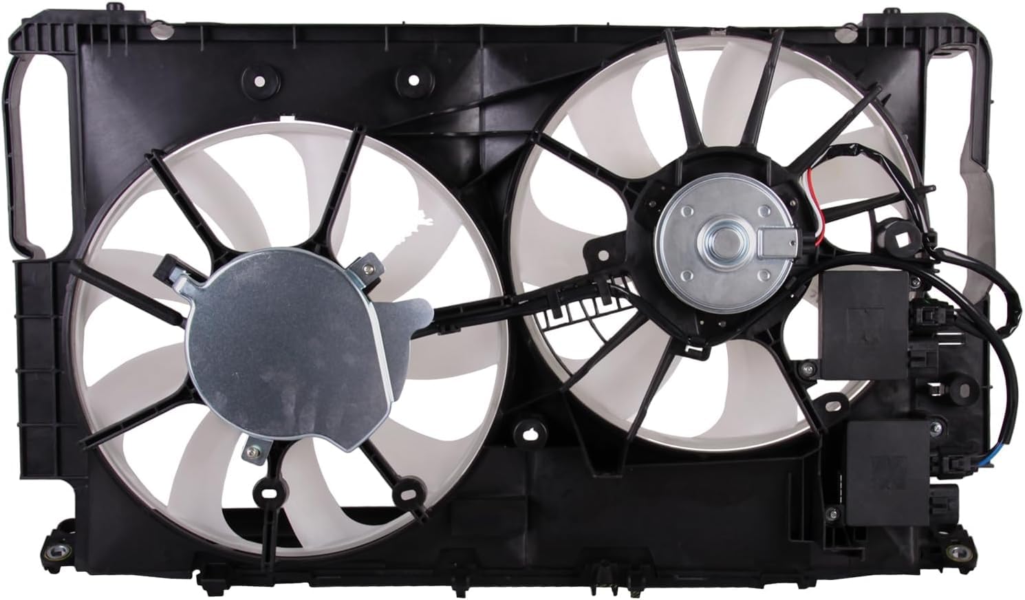 Front Radiator Dual Cooling Fan Assembly Plastic Direct Replacement Compatible with 2015-2017 Lexus NX200t / 2018-2021 NX300 LX3115147 1671136210-PFM