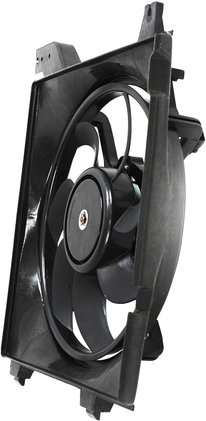 Front Radiator Cooling Fan Assembly Direct Replacement Compatible With 2001-2006 Hyundai Elantra / 2003-2008 Tiburon HY3115105 253502D001