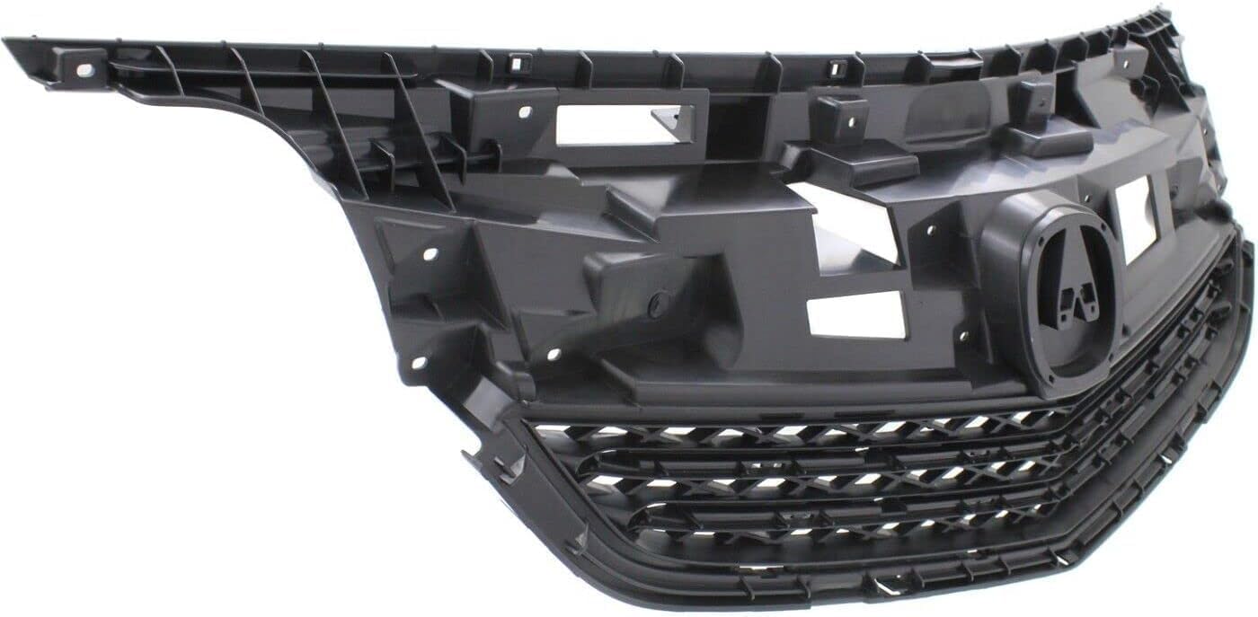Front Grille Bar Cover + Frame Shell And Insert Primed + Upper & Lower Moldings Left Driver & Right Passenger Side Direct Replacement Compatible With 2012-2014 Acura TL AC1200120