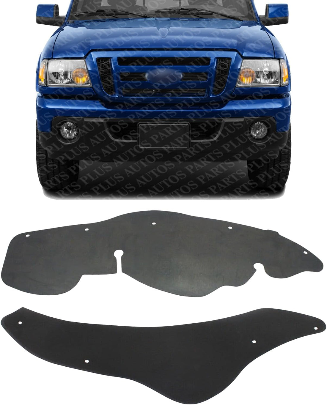 Set of 2 Front Engine Splash Shield Under Cover Right Passenger & Left Driver Side Direct Replacement Compatible with 2007-2011 Ford Ranger FO1250149 FO1251144 8L5Z16103A 7L5Z16102A