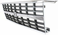 Front Grille Assembly Chrome Shell And Painted Gray Insert Plastic Direct Replacement Compatible With 1992-1996 Chevrolet G-Series Van GM1200241