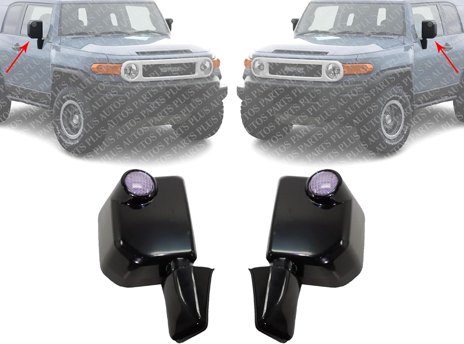 Set Of 2 Power Mirror Manual Folding Non-Heated Direct Replacement Compatible With 2007-2014 Toyota FJ TO1320250 TO1321250 8794035871 8791035A01