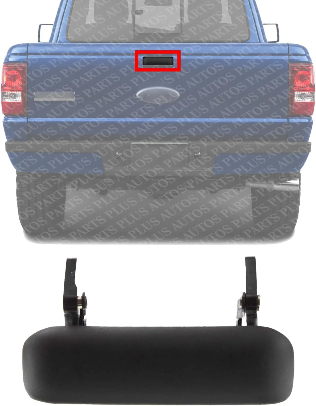 Tailgate Handle Textured Black Plastic Direct Replacement Compatible with 1998-2011 Ford Ranger FO1915109 1L5Z9943400AAA