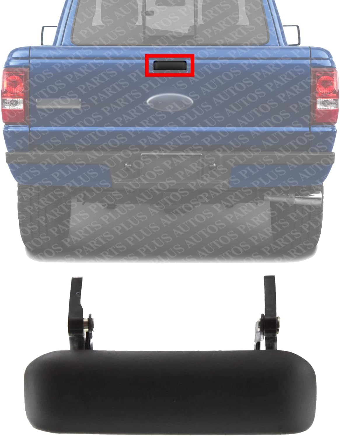 Tailgate Handle Textured Black Plastic Direct Replacement Compatible with 1998-2011 Ford Ranger FO1915109 1L5Z9943400AAA