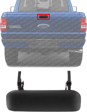 Tailgate Handle Textured Black Plastic Direct Replacement Compatible with 1998-2011 Ford Ranger FO1915109 1L5Z9943400AAA