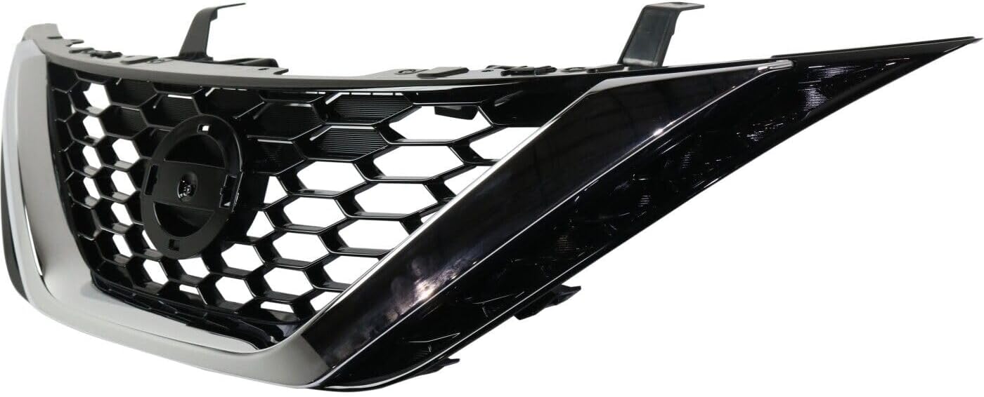 Front Grille Chrome Shell with Gloss Black Insert Direct Replacement Compatible With 2016-2019 Nissan Sentra NI1200279 623103YU0D 623103YU0A