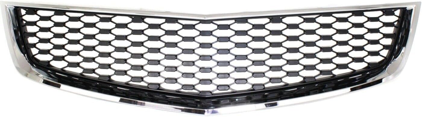 Front Bumper Grille Chrome Shell With Painted Black Insert Direct Replacement Compatible With 2010-2015 Chevrolet Equinox GM1200621 25798747