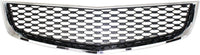 Front Bumper Grille Chrome Shell With Painted Black Insert Direct Replacement Compatible With 2010-2015 Chevrolet Equinox GM1200621 25798747
