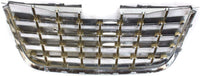 Front Grille Chrome Shell With Painted Dark Gray Insert Plastic Direct Replacement Compatible With 2008-2010 Chrysler Town & Country CH1200309 5113228AA