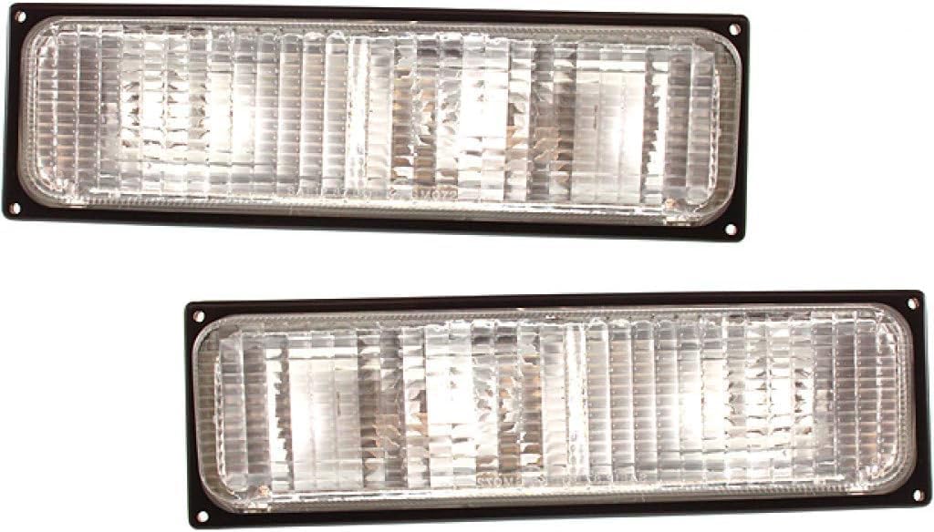 Set Of 2 Front Signal Light Lens And Housing Right Passenger & Left Driver Side Direct Replacement Compatible With 1988-1989 Chevrolet & GMC C/K Series GM2521103 GM2520103 5974336